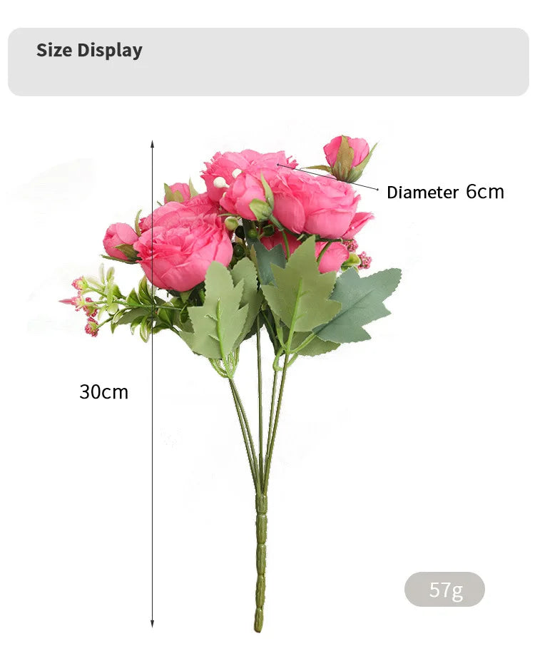 1Bundle 5 Flower Persian Peony Wedding Bouquet Artificial Flower Peony Valentine Decoration Diy Vase Home Living Room Decoration