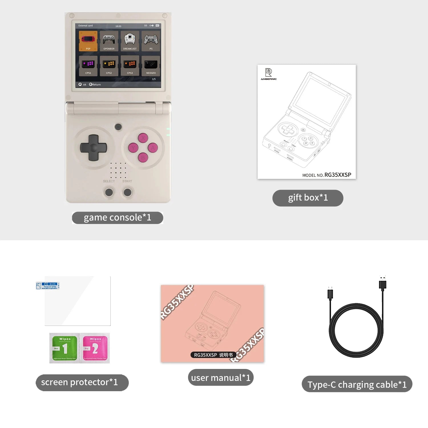 ANBERNIC RG35XXSP Retro Flip Handheld Game Console 3.5" IPS Screen Linux H700 Video Game Player Support Streaming WIFI Bluetooth