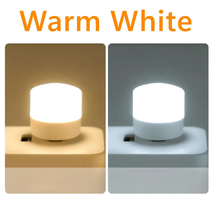 1/10Pcs Mini USB Night Light Eye Protection Book Reading Light USB Plug Computer Mobile Power Charging LED Night Lamp Warm White