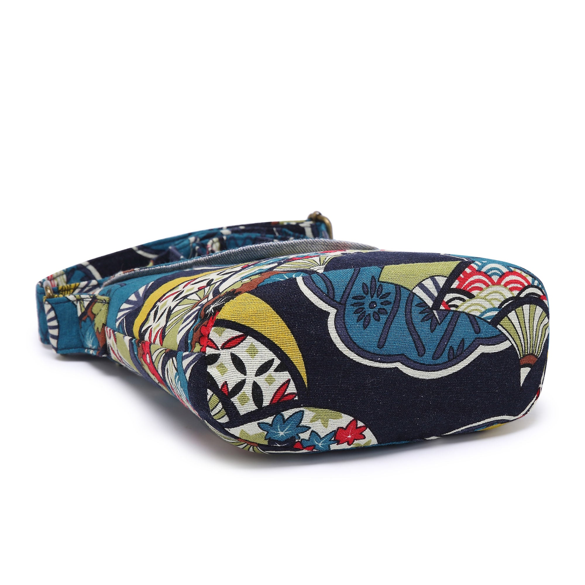 Women's Vintage Floral Canvas Crossbody - Foldable, Adjustable Strap, Zipper Closure Holiday Messenger Bag