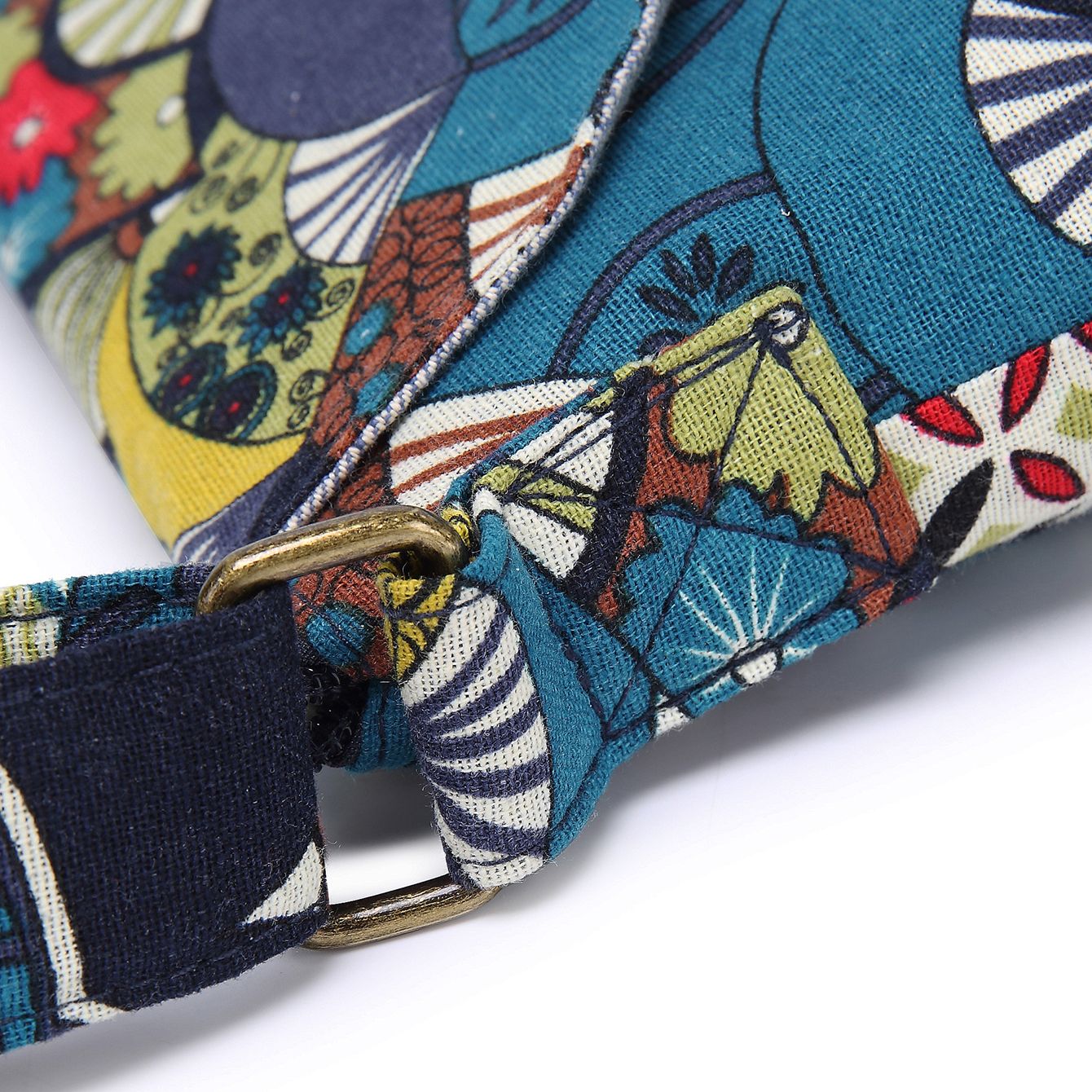 Women's Vintage Floral Canvas Crossbody - Foldable, Adjustable Strap, Zipper Closure Holiday Messenger Bag