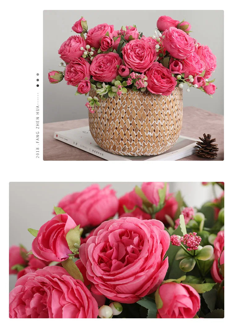 1Bundle 5 Flower Persian Peony Wedding Bouquet Artificial Flower Peony Valentine Decoration Diy Vase Home Living Room Decoration