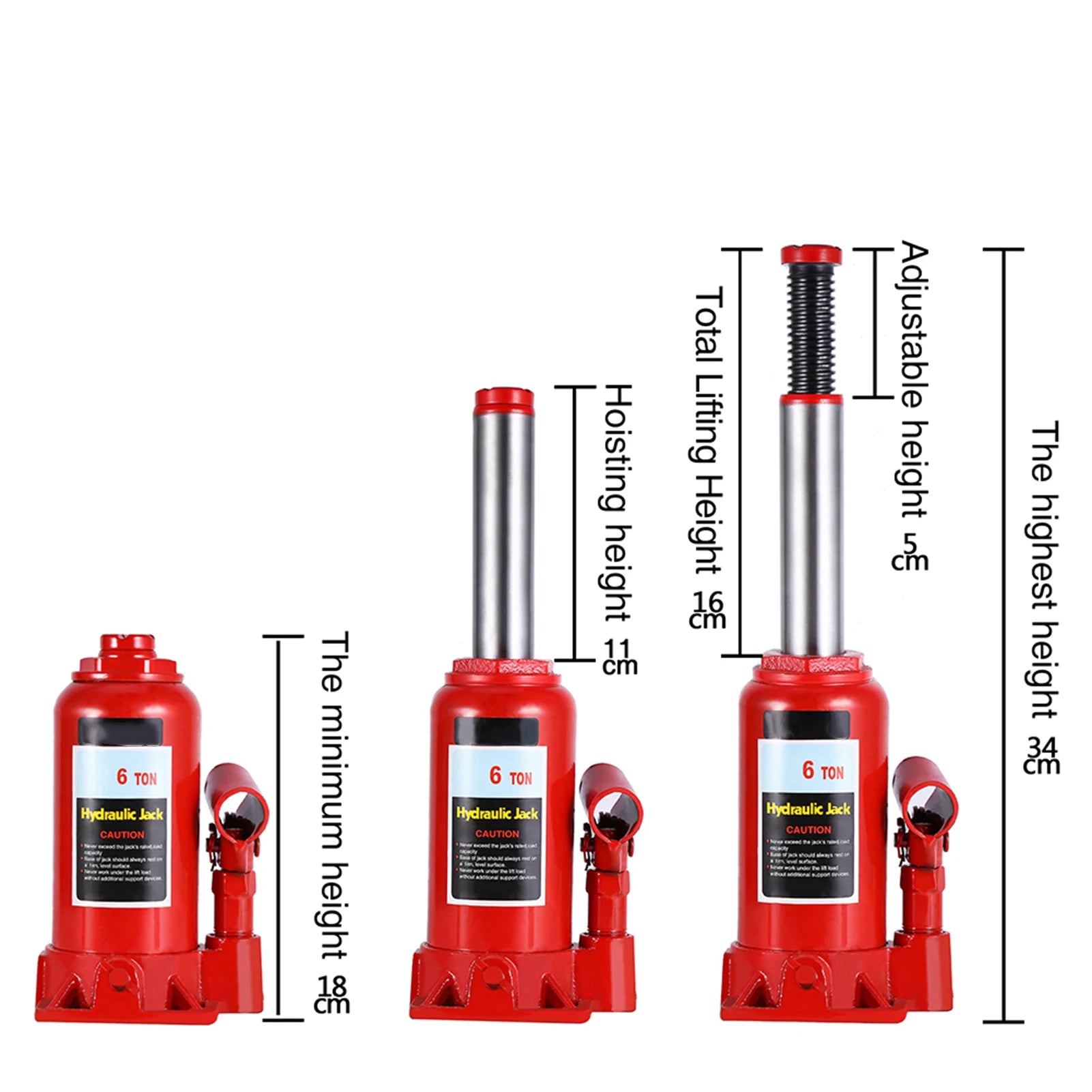 Car  Bottle Jack Vehicle Repair Tool 6T Heavy Duty Hydraulic Bottle Jack Lifting Car Van  Vehicle Automotive