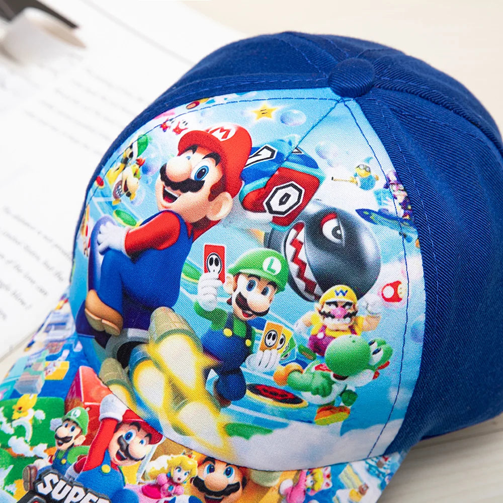 Super Mario Bros Embroidery Outdoor Leisure Sun Baseball Cap for Boy Girl Cotton Breathable Child Cap Sun Protection Hat Gifts