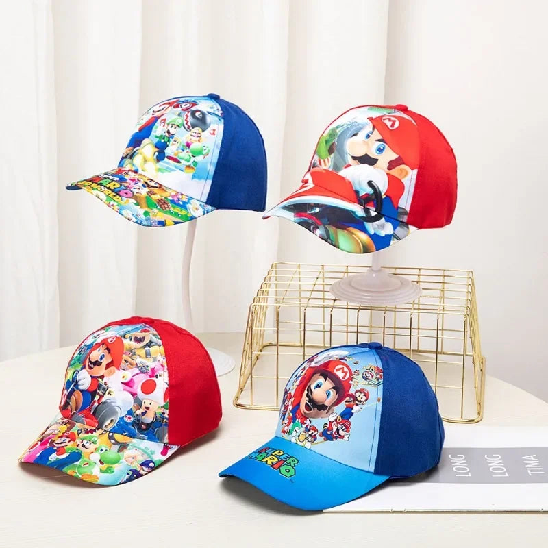 Super Mario Bros Embroidery Outdoor Leisure Sun Baseball Cap for Boy Girl Cotton Breathable Child Cap Sun Protection Hat Gifts