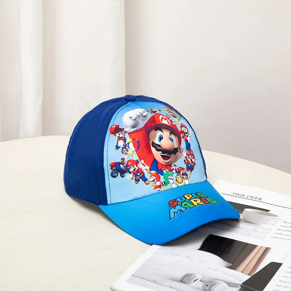 Super Mario Bros Embroidery Outdoor Leisure Sun Baseball Cap for Boy Girl Cotton Breathable Child Cap Sun Protection Hat Gifts