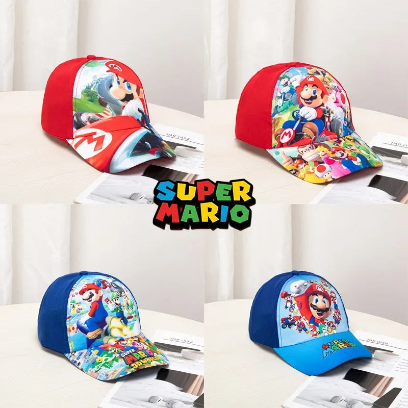 Super Mario Bros Embroidery Outdoor Leisure Sun Baseball Cap for Boy Girl Cotton Breathable Child Cap Sun Protection Hat Gifts