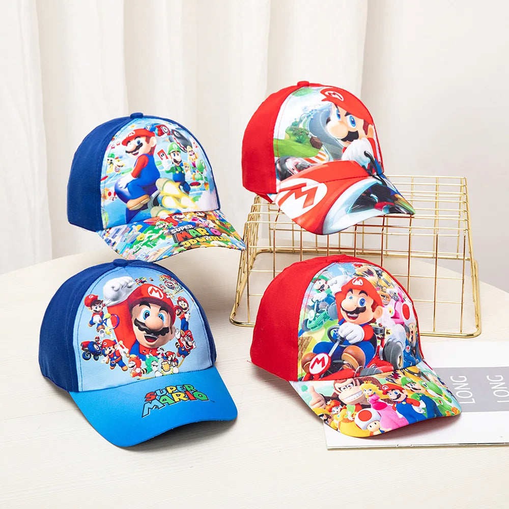 Super Mario Bros Embroidery Outdoor Leisure Sun Baseball Cap for Boy Girl Cotton Breathable Child Cap Sun Protection Hat Gifts