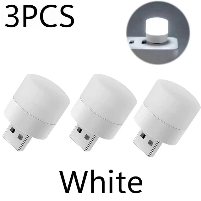 1/10Pcs Mini USB Night Light Eye Protection Book Reading Light USB Plug Computer Mobile Power Charging LED Night Lamp Warm White
