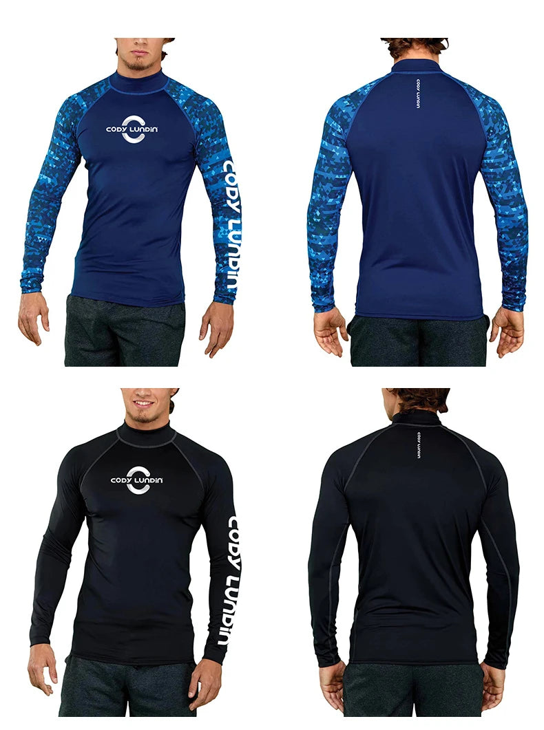 Cody lundin Men's Long Sleeve Shirt UPF 50+ UV Protection Sunscreen Sweatshirt for Hiking Running Workout Swim Surf Rash Gaurd