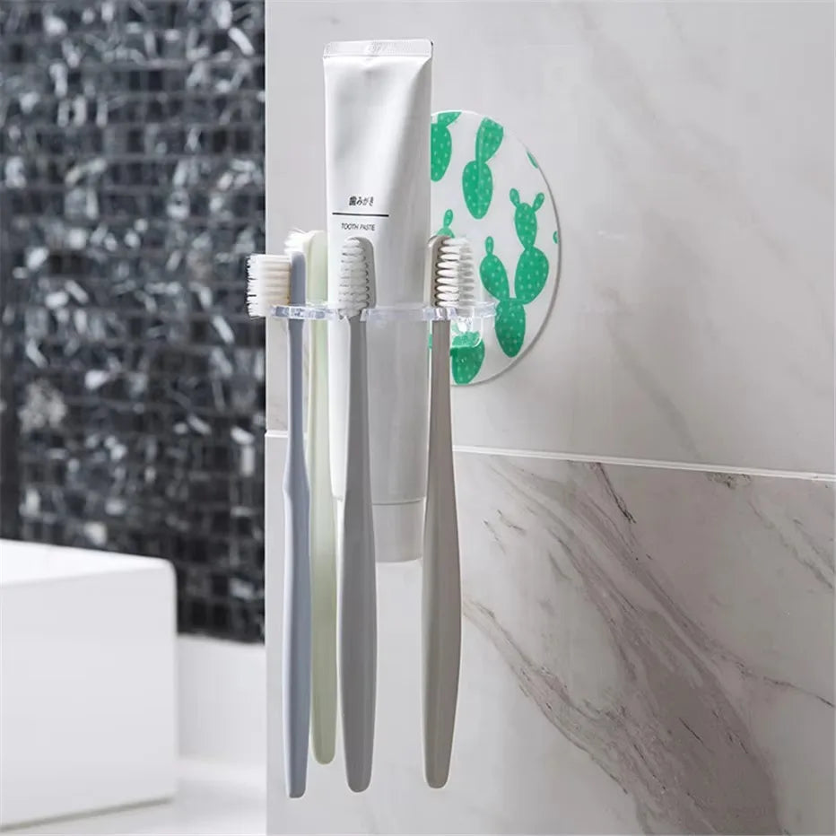 Toothbrush Holder Bathroom Creative Wall Mounted Multipurpose Storage Rack Household Punch Free Toothpaste Razor Holder