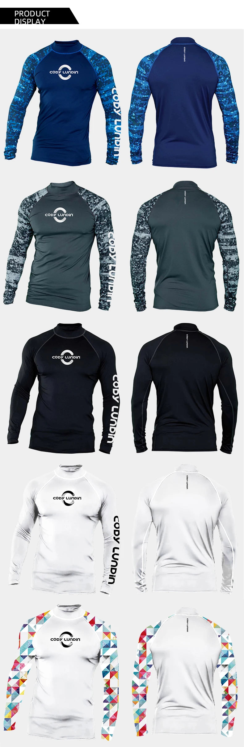 Cody lundin Men's Long Sleeve Shirt UPF 50+ UV Protection Sunscreen Sweatshirt for Hiking Running Workout Swim Surf Rash Gaurd