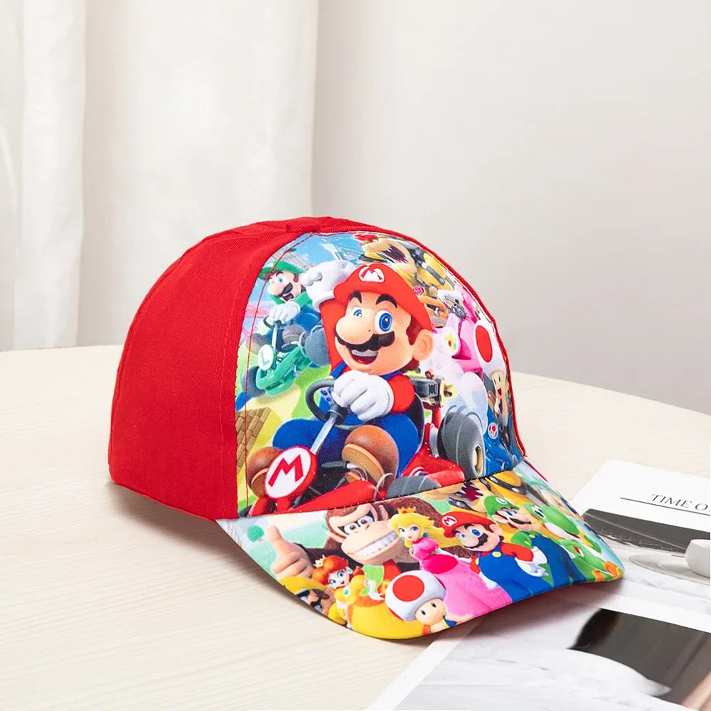 Super Mario Bros Embroidery Outdoor Leisure Sun Baseball Cap for Boy Girl Cotton Breathable Child Cap Sun Protection Hat Gifts