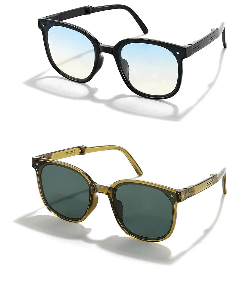 New Folding Sunglasses Fashion Sun Protection Folding Sunglasses Women Advanced Sense ins
