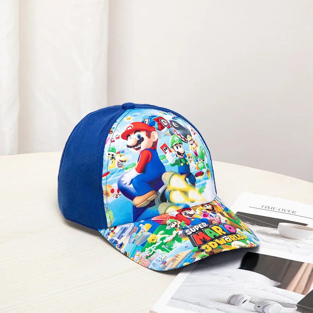 Super Mario Bros Embroidery Outdoor Leisure Sun Baseball Cap for Boy Girl Cotton Breathable Child Cap Sun Protection Hat Gifts