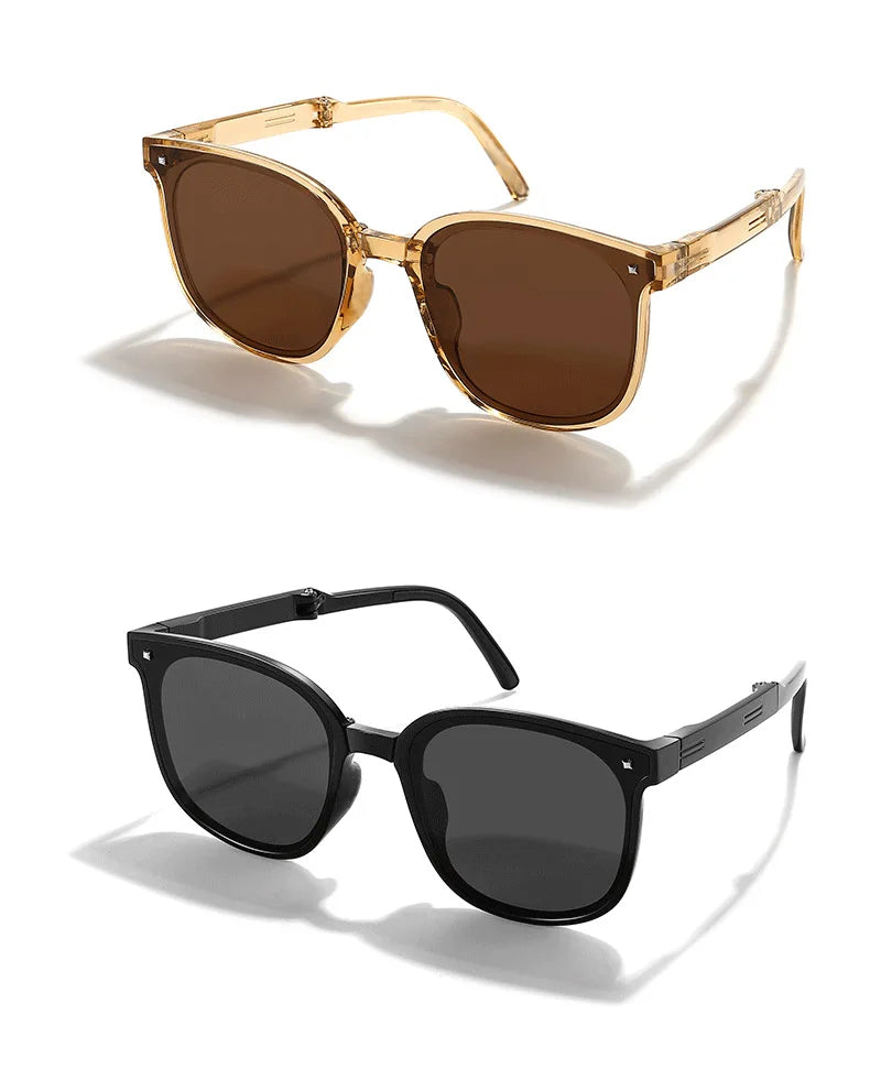 New Folding Sunglasses Fashion Sun Protection Folding Sunglasses Women Advanced Sense ins