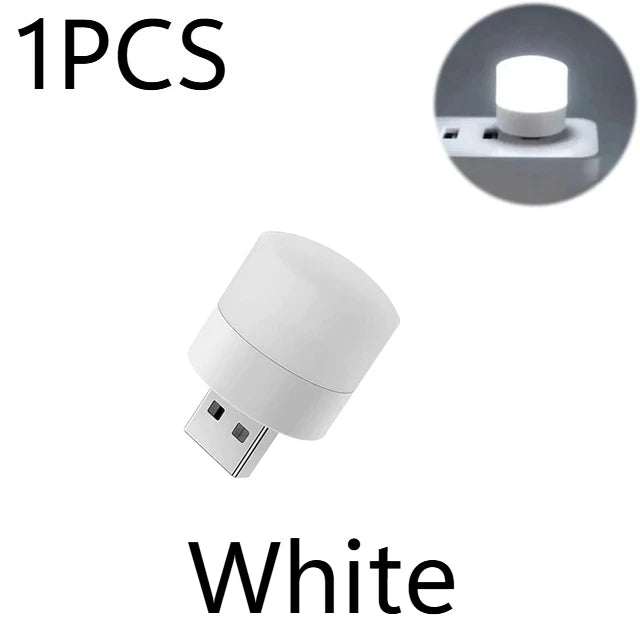 1/10Pcs Mini USB Night Light Eye Protection Book Reading Light USB Plug Computer Mobile Power Charging LED Night Lamp Warm White