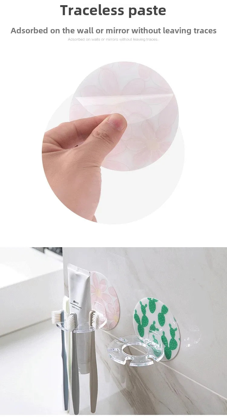 Toothbrush Holder Bathroom Creative Wall Mounted Multipurpose Storage Rack Household Punch Free Toothpaste Razor Holder