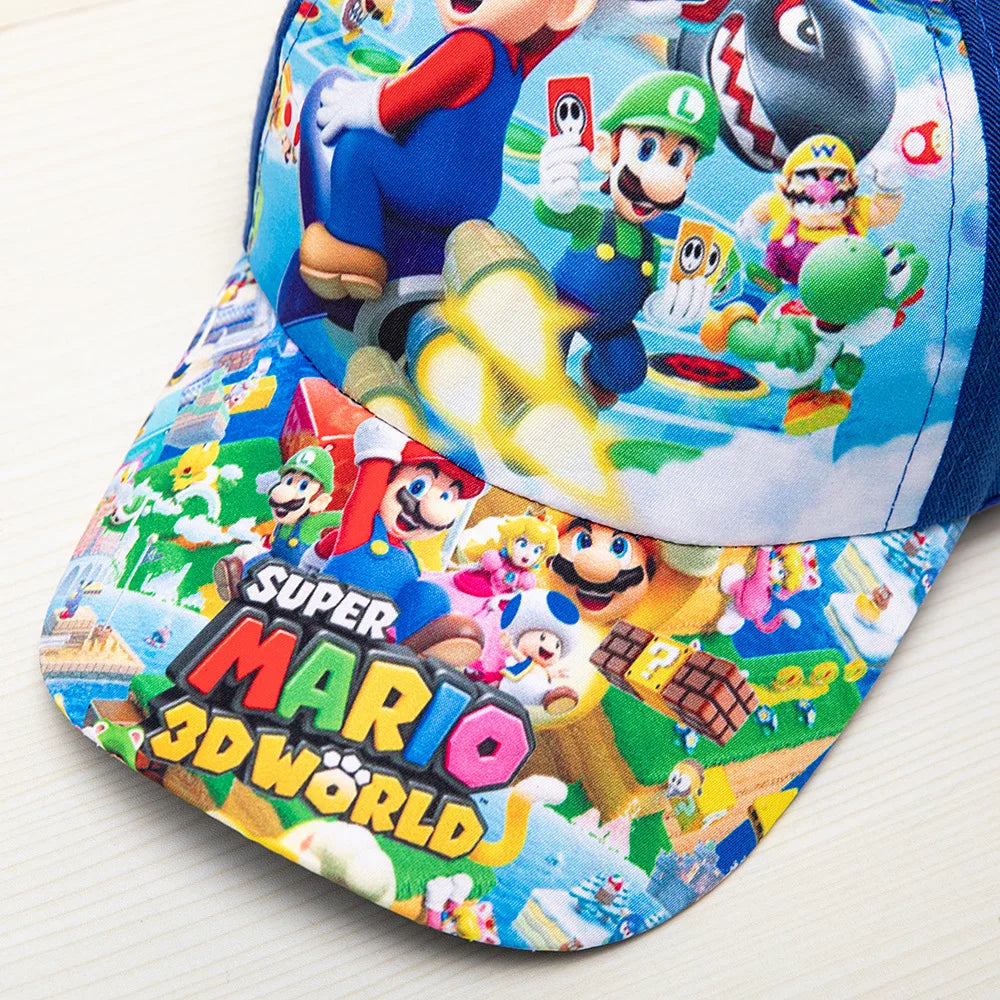 Super Mario Bros Embroidery Outdoor Leisure Sun Baseball Cap for Boy Girl Cotton Breathable Child Cap Sun Protection Hat Gifts