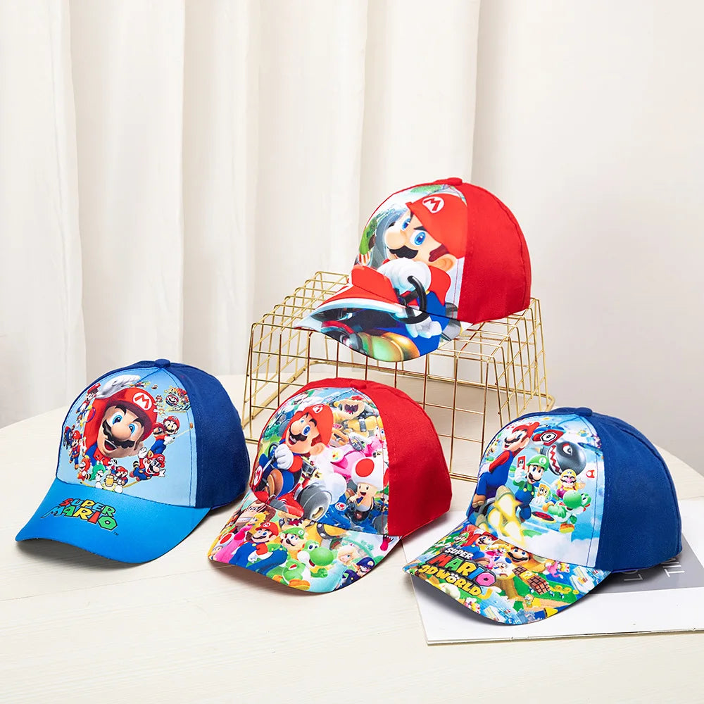 Super Mario Bros Embroidery Outdoor Leisure Sun Baseball Cap for Boy Girl Cotton Breathable Child Cap Sun Protection Hat Gifts