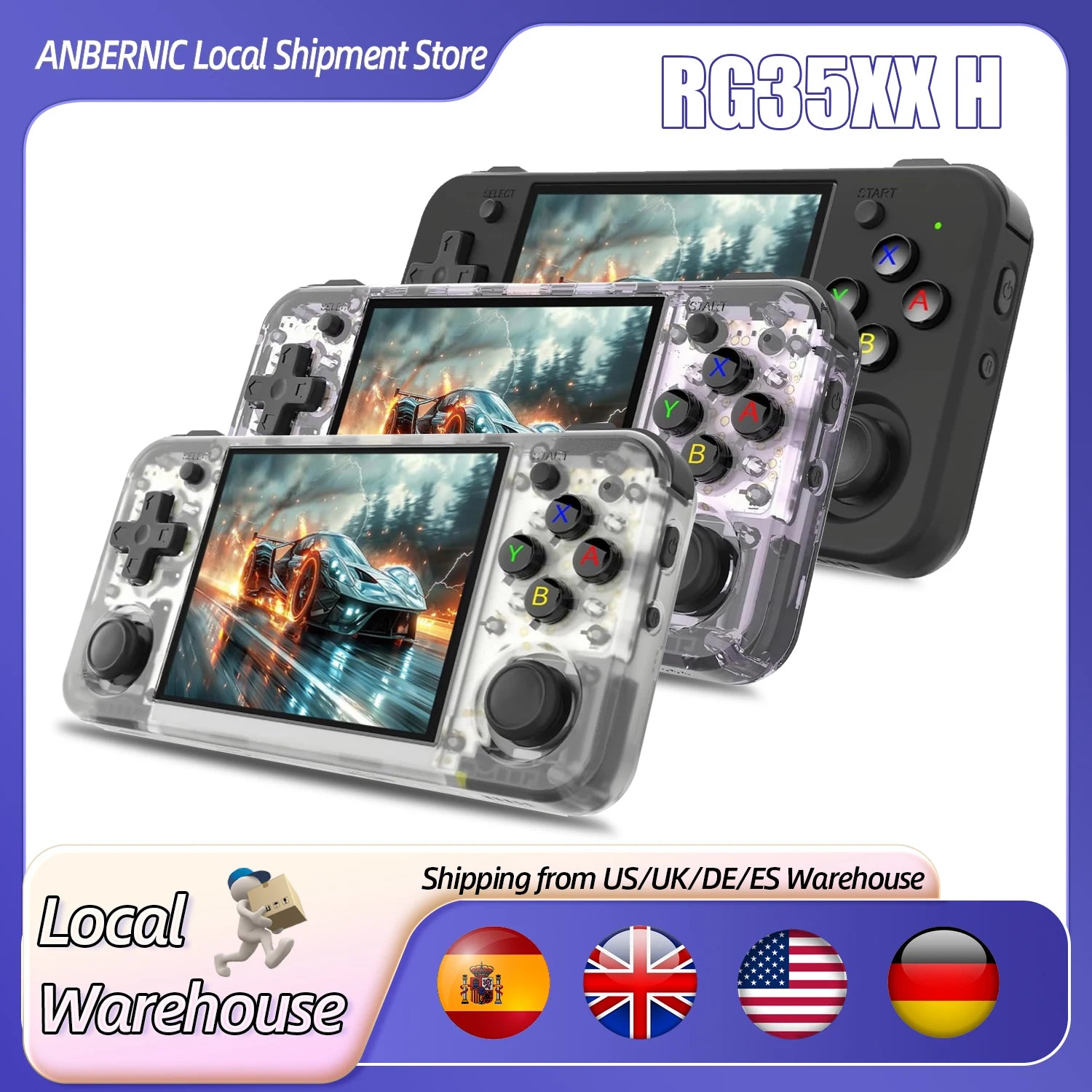 ANBERNIC RG35XX H Handheld Game Console Linux 3.5 inch IPS Screen H700 Retro Video Games Player 3300mAh 64G 5528 Classic Games