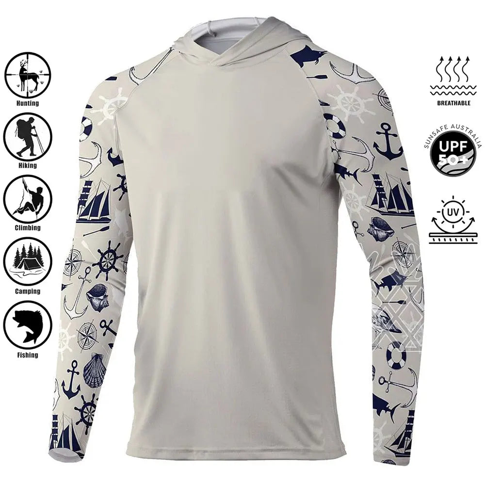 Fishing Shirt Hoodie,UPF 50+ Uv Protection Quick Dry Tops Breathable Outdoor Moisture Wicking Jersey Fishing Apparel shirt