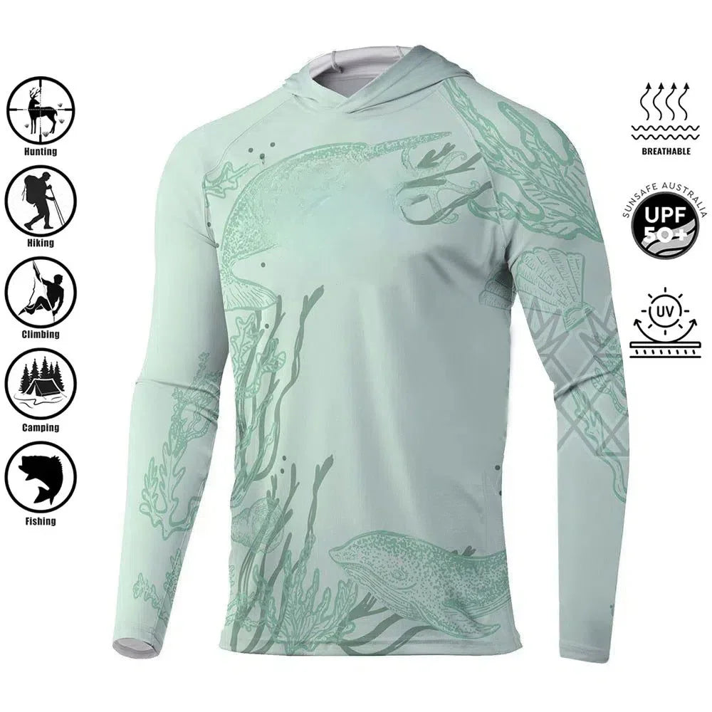 Fishing Shirt Hoodie,UPF 50+ Uv Protection Quick Dry Tops Breathable Outdoor Moisture Wicking Jersey Fishing Apparel shirt