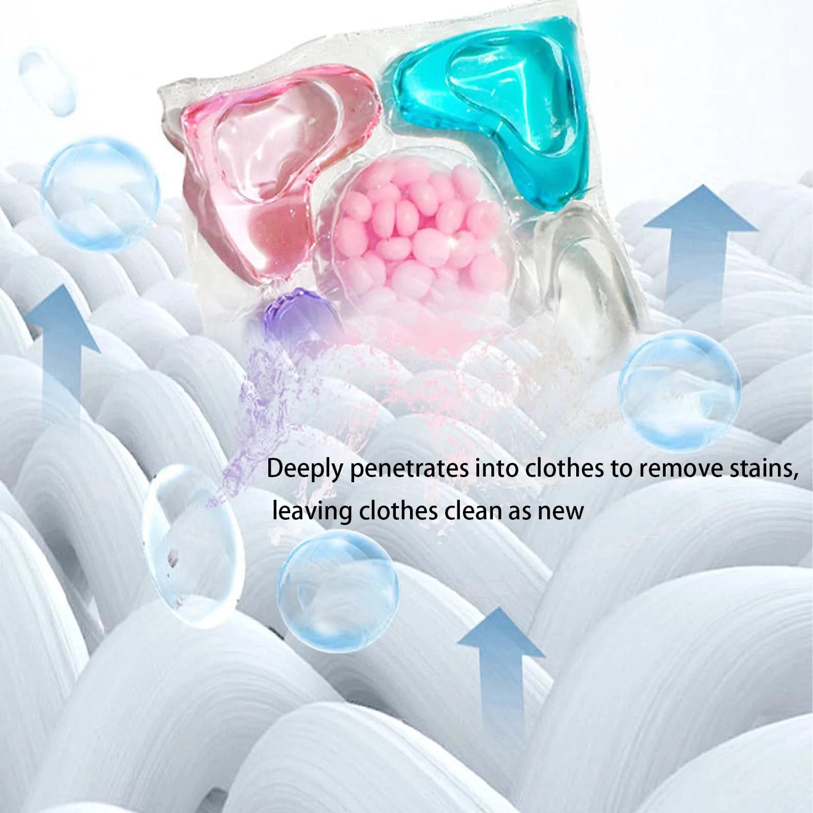 HOT 5 In 1 Laundry Beads, Super Clean Scented Laundry Beads, Long Lasting And Softener, Deep Cleaning Laundry 50 Capsules 400ml