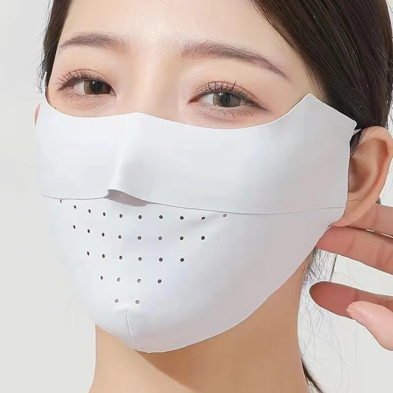 Ice Silk Face Mask Uv Sun Protection Summer Adjustable Breathable Men Women Outdoor Running Cycling Sports Mask