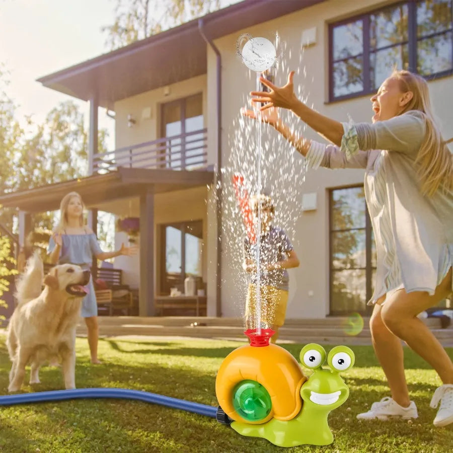2 In 1 Snail Water Sprinkler Baseball Toy With 2 Sprinkler Nozzles 360 Rotating Spray Baseball Sprinkler Summer Water Toy For 4