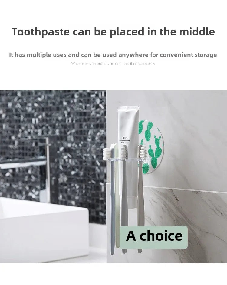Toothbrush Holder Bathroom Creative Wall Mounted Multipurpose Storage Rack Household Punch Free Toothpaste Razor Holder