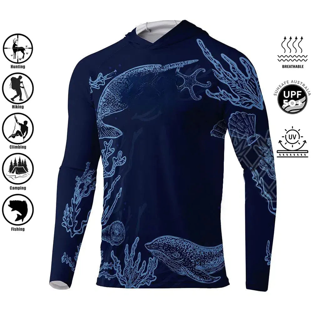 Fishing Shirt Hoodie,UPF 50+ Uv Protection Quick Dry Tops Breathable Outdoor Moisture Wicking Jersey Fishing Apparel shirt