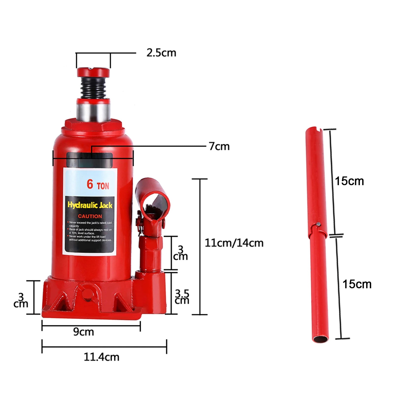 Car  Bottle Jack Vehicle Repair Tool 6T Heavy Duty Hydraulic Bottle Jack Lifting Car Van  Vehicle Automotive