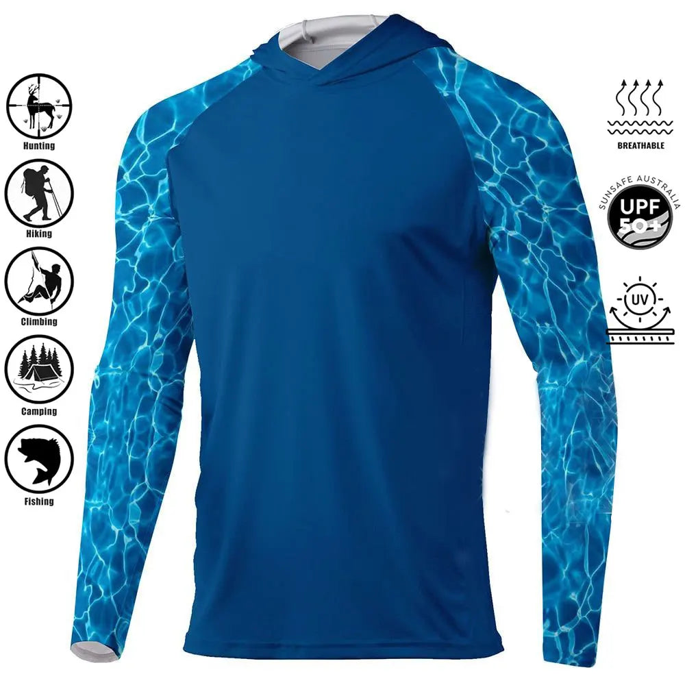 Fishing Shirt Hoodie,UPF 50+ Uv Protection Quick Dry Tops Breathable Outdoor Moisture Wicking Jersey Fishing Apparel shirt