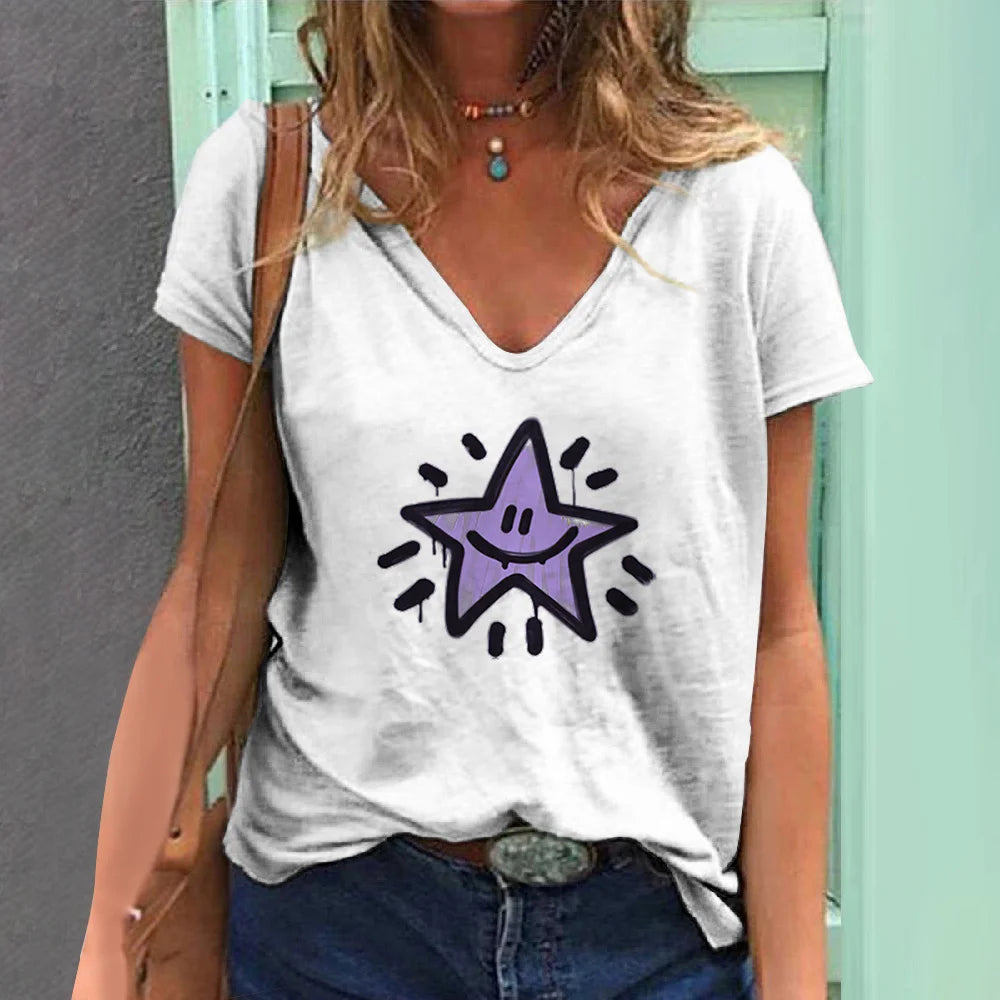 Harajuku Solid Color Gradation T Shirt For Women New 3D Girls Short Sleeve Tops Casual Ladies T-shirts Oversized Women Clothing