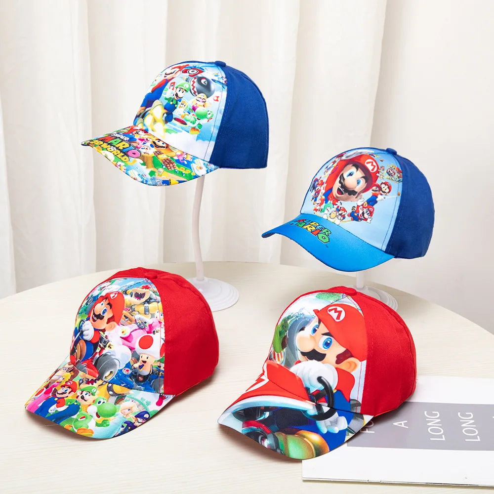 Super Mario Bros Embroidery Outdoor Leisure Sun Baseball Cap for Boy Girl Cotton Breathable Child Cap Sun Protection Hat Gifts