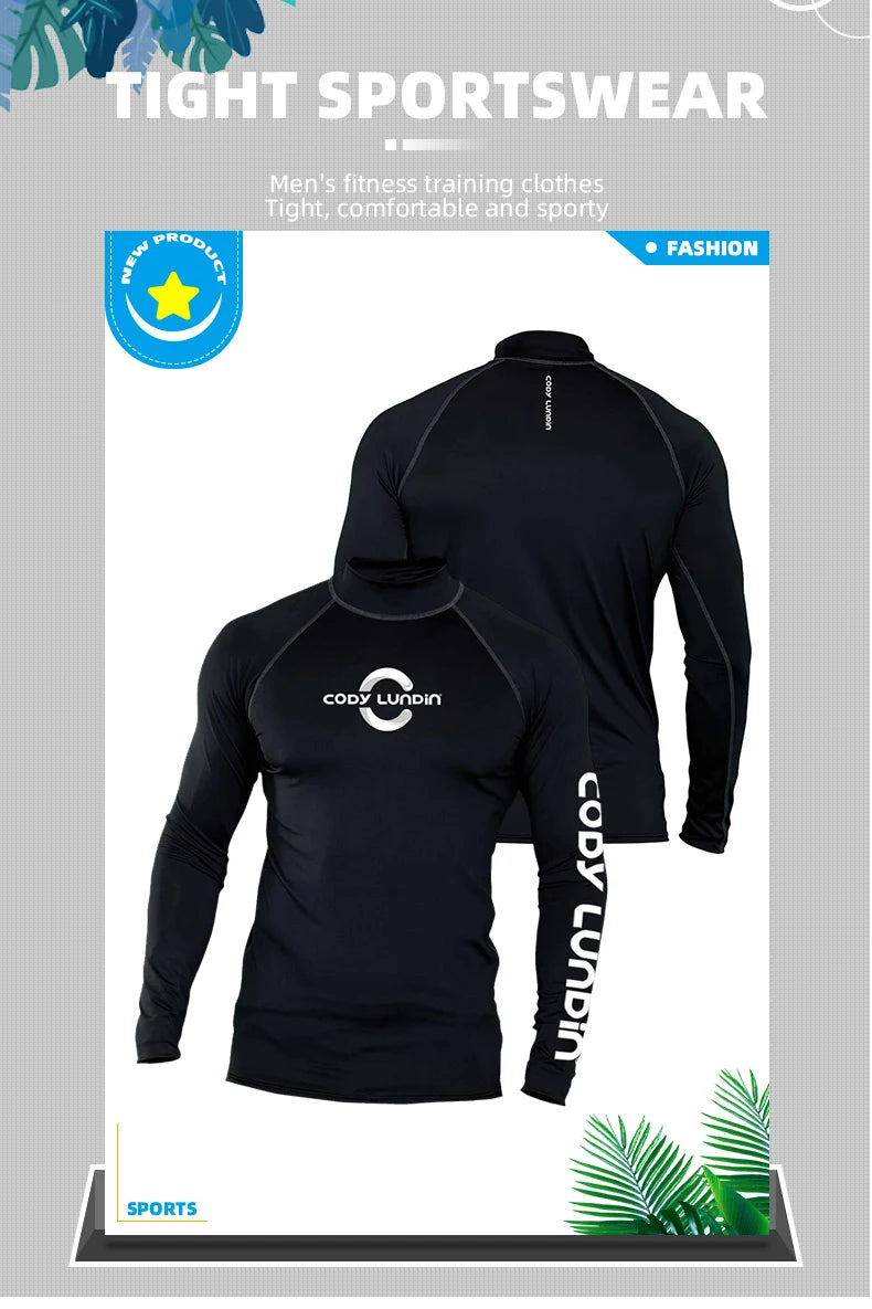 Cody lundin Men's Long Sleeve Shirt UPF 50+ UV Protection Sunscreen Sweatshirt for Hiking Running Workout Swim Surf Rash Gaurd