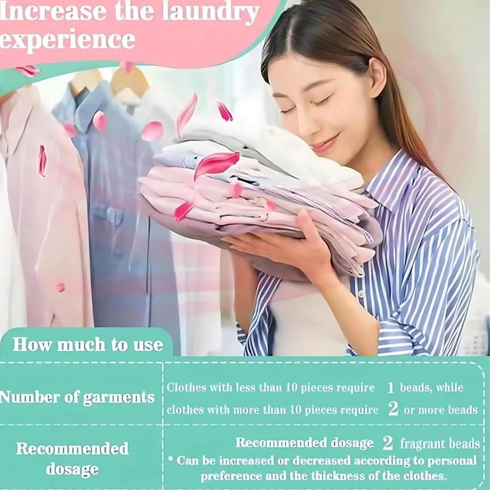 HOT 5 In 1 Laundry Beads, Super Clean Scented Laundry Beads, Long Lasting And Softener, Deep Cleaning Laundry 50 Capsules 400ml